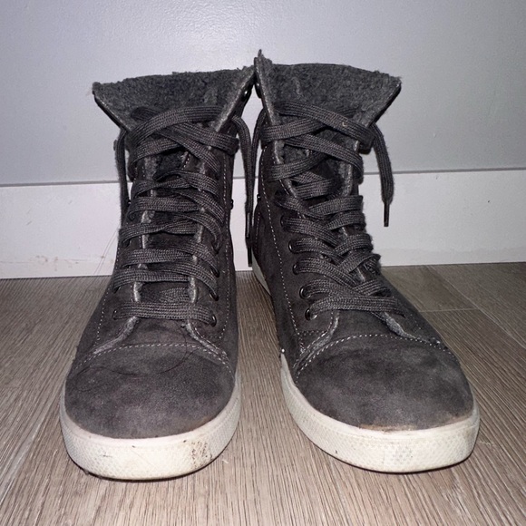 BRASH Insulated Ankle Boots Lace Up Fold Down Faux Suede Fur inside - Picture 4 of 4